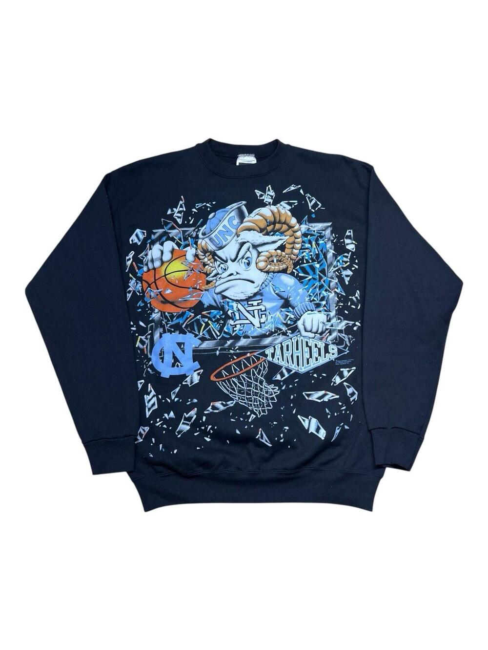 Vintage 1993 Tultex North Carolina Tar Heels Shattered Backboard Sweatshirt L